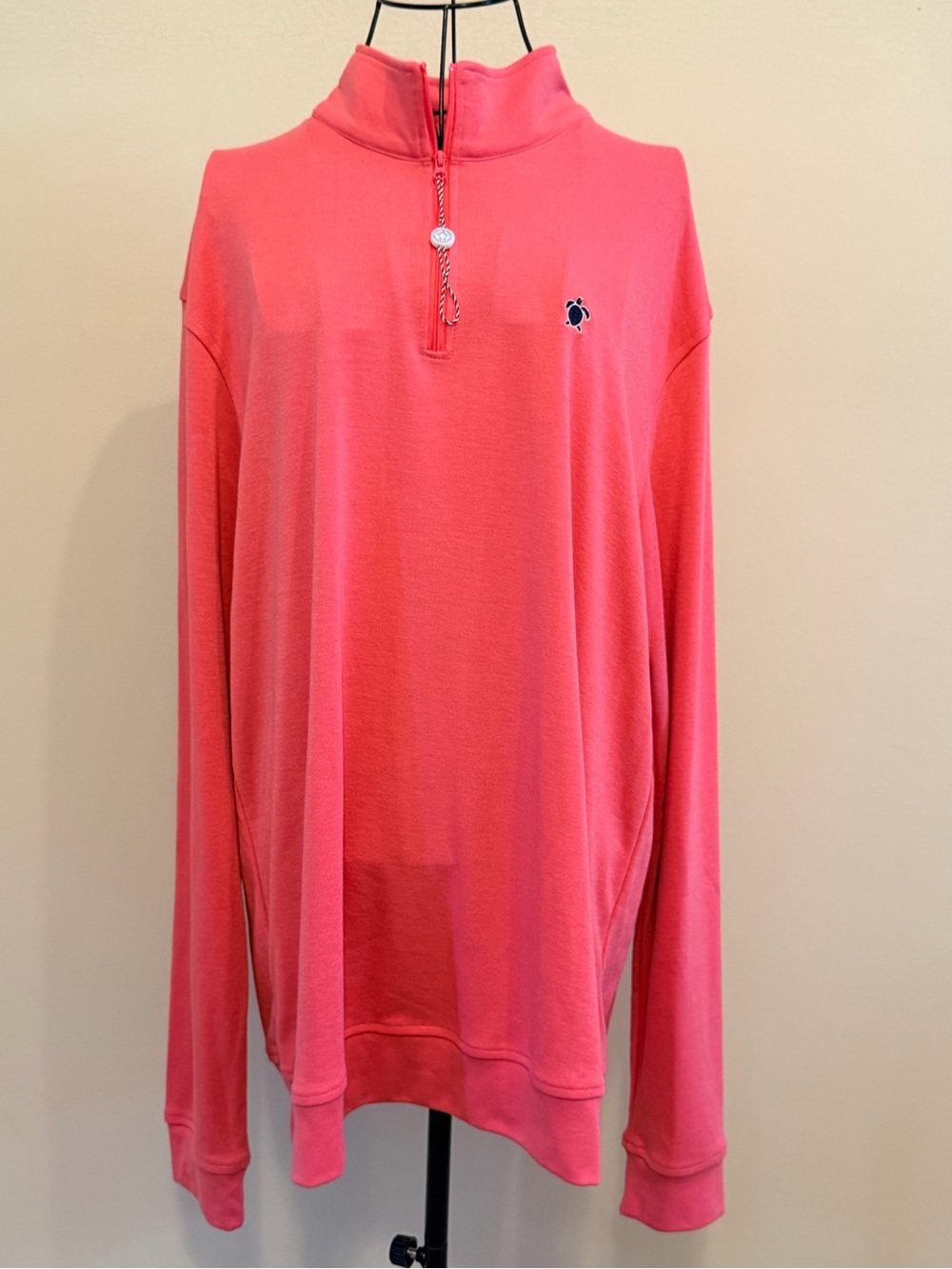 Simply Southern Pink Solid 1/4 Zip Mock Neck Pullover Woman's XL Long Sleeve